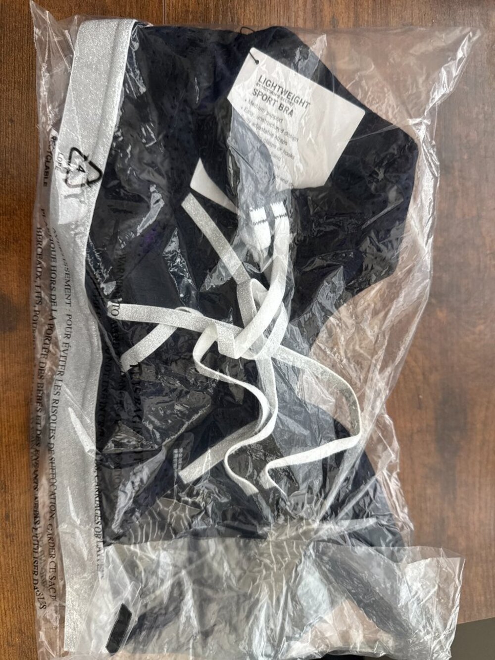 Everyday Comfort Wireless Bralette - Black with Silver Band image 2